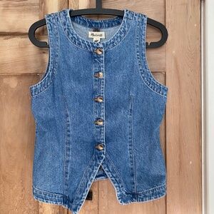 Madewell Button Down Denim Vest 6